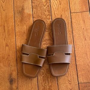 Mango Brown Slide Sandals